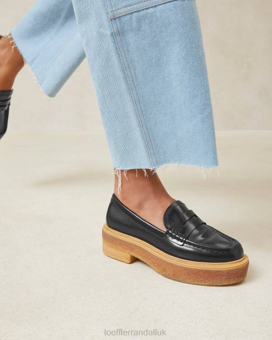 Shoes X82V311 Black Women Loeffler Randall Rikki Platform Loafer