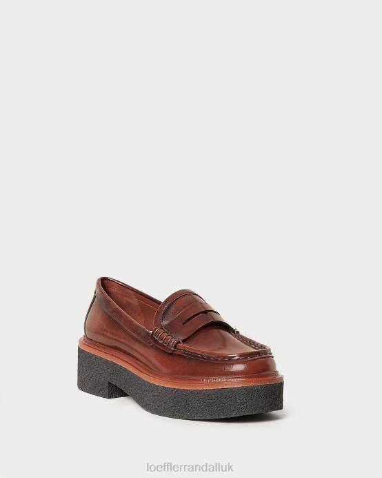 Shoes X82V312 Brown Women Loeffler Randall Rikki Platform Loafer