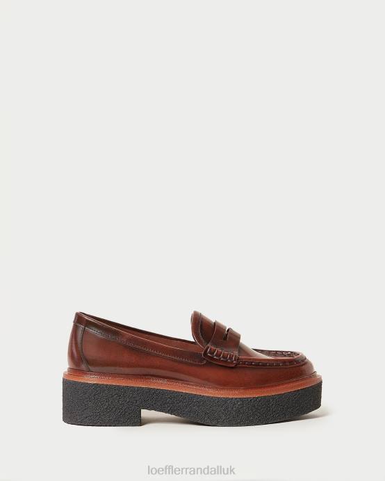 Shoes X82V312 Brown Women Loeffler Randall Rikki Platform Loafer