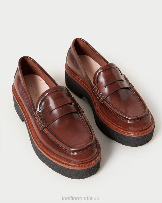 Shoes X82V312 Brown Women Loeffler Randall Rikki Platform Loafer