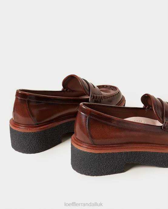 Shoes X82V312 Brown Women Loeffler Randall Rikki Platform Loafer