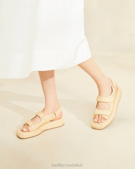 Shoes X82V101 Natural Women Loeffler Randall Blaise Raffia Platform Sandal