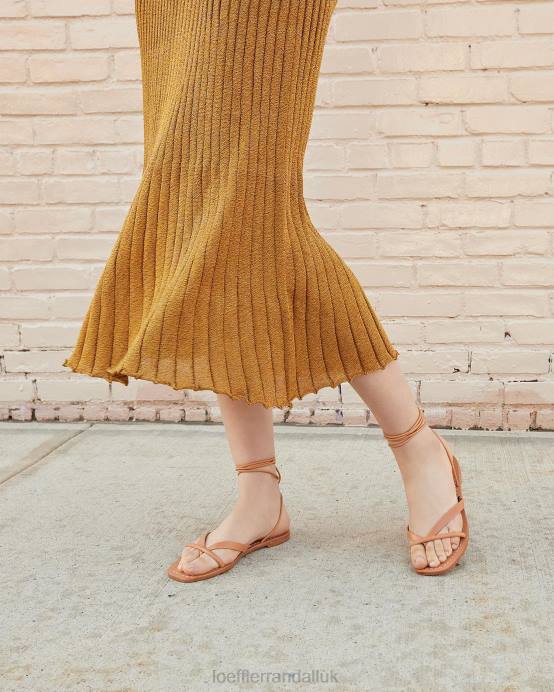 Shoes X82V106 Honey Women Loeffler Randall Lilla Thong Wrap Sandal