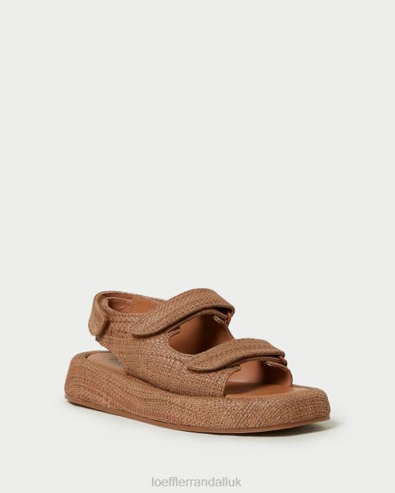 Shoes X82V110 Brown Women Loeffler Randall Blaise Raffia Platform Sandal