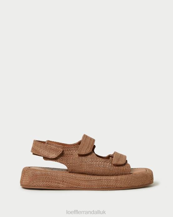 Shoes X82V110 Brown Women Loeffler Randall Blaise Raffia Platform Sandal