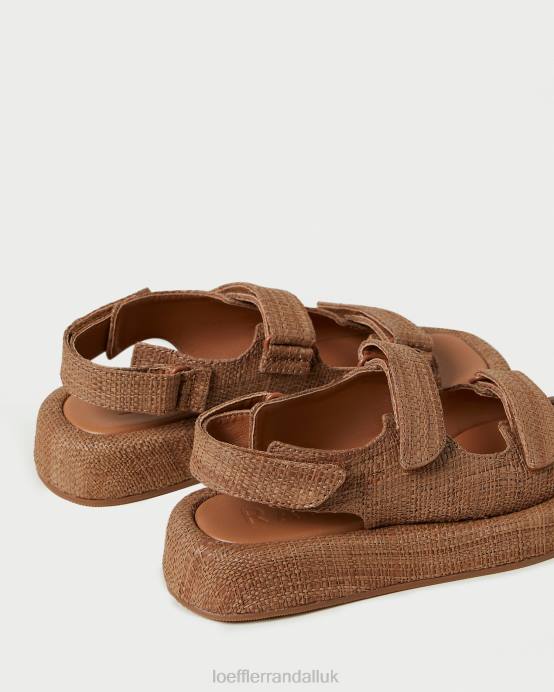 Shoes X82V110 Brown Women Loeffler Randall Blaise Raffia Platform Sandal