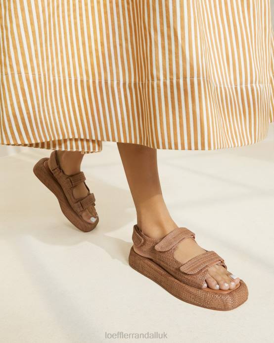 Shoes X82V110 Brown Women Loeffler Randall Blaise Raffia Platform Sandal