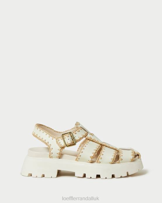 Shoes X82V112 Cream/Natural Women Loeffler Randall Talia Caged Sandal
