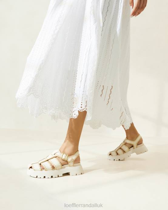 Shoes X82V112 Cream/Natural Women Loeffler Randall Talia Caged Sandal