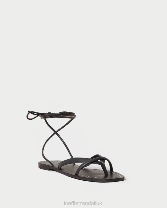 Shoes X82V114 Black Women Loeffler Randall Lilla Thong Wrap Sandal