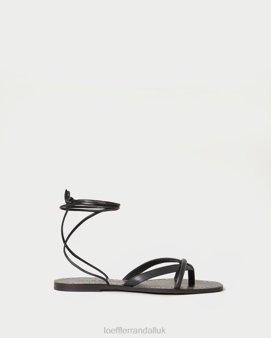 Shoes X82V114 Black Women Loeffler Randall Lilla Thong Wrap Sandal