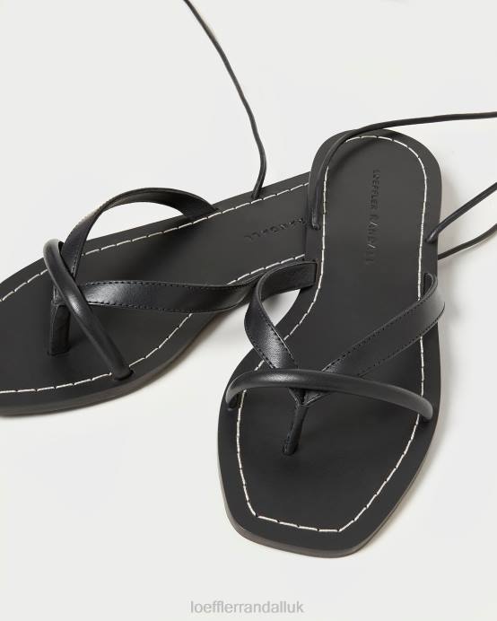 Shoes X82V114 Black Women Loeffler Randall Lilla Thong Wrap Sandal