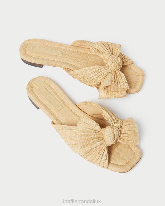 Shoes X82V116 Natural Women Loeffler Randall Daphne Bow Slide