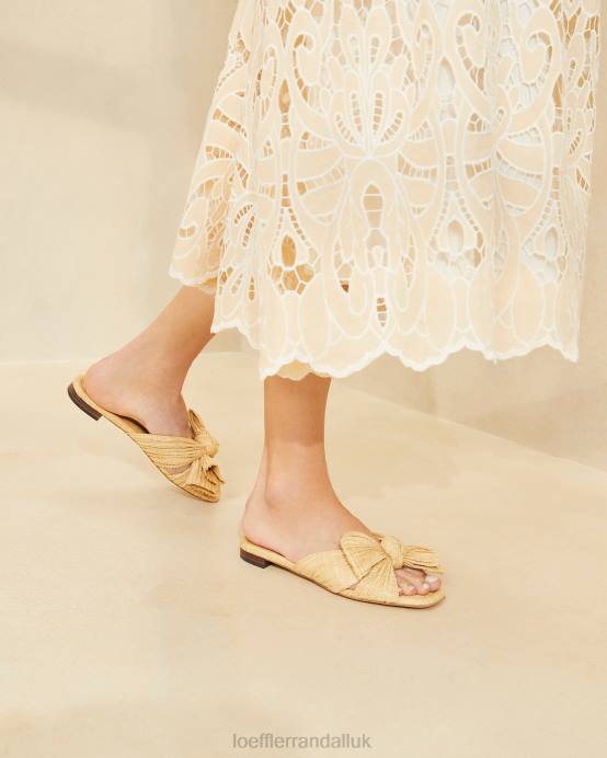 Shoes X82V116 Natural Women Loeffler Randall Daphne Bow Slide