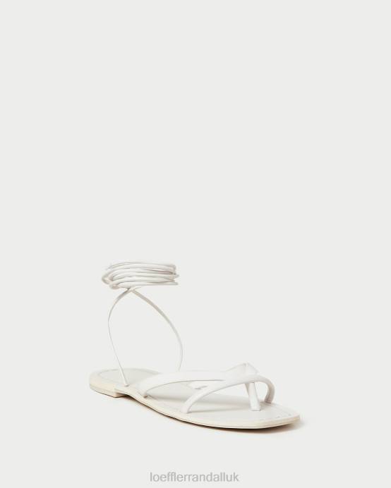 Shoes X82V118 Desert White Women Loeffler Randall Lilla White Thong Wrap Sandal