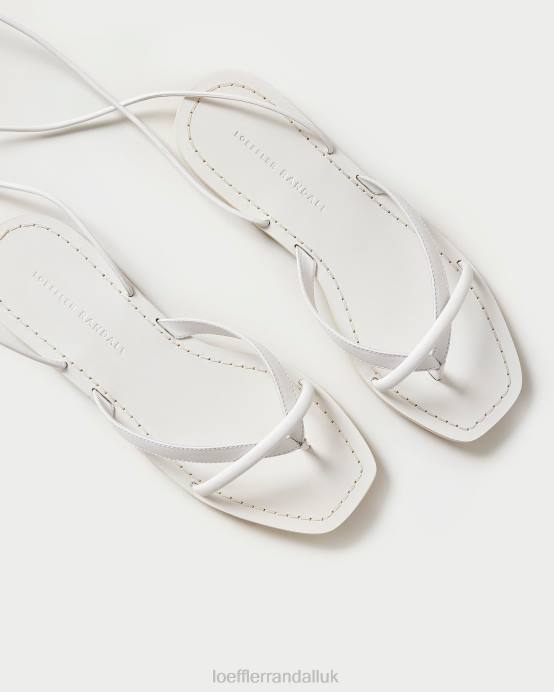 Shoes X82V118 Desert White Women Loeffler Randall Lilla White Thong Wrap Sandal