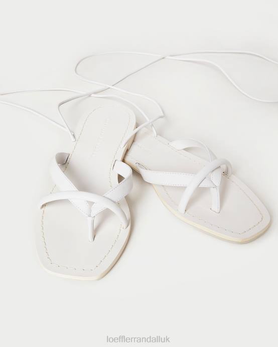 Shoes X82V118 Desert White Women Loeffler Randall Lilla White Thong Wrap Sandal