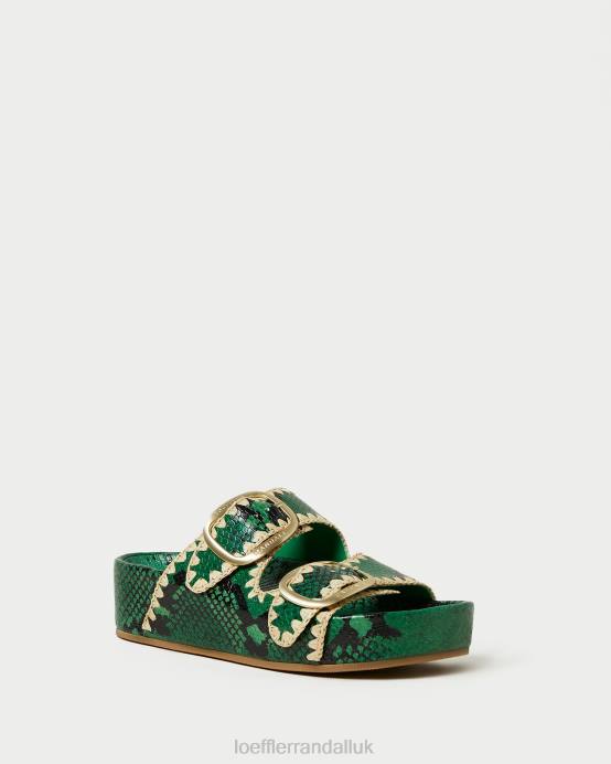 Shoes X82V120 Green/Natural Women Loeffler Randall Theo Footbed Sandal