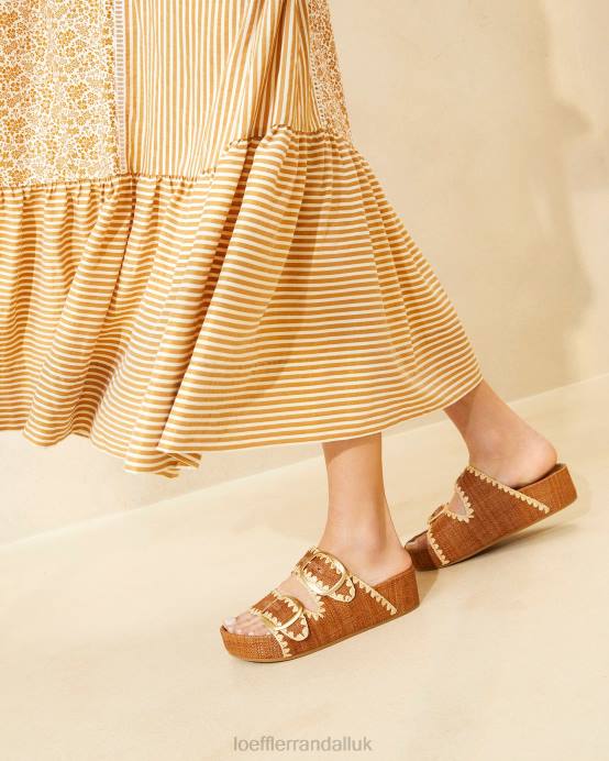 Shoes X82V121 Cuona/Natural Women Loeffler Randall Theo Brown Footbed Sandal