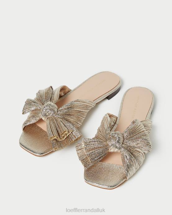 Shoes X82V124 Champagne Women Loeffler Randall Daphne Bow Slide