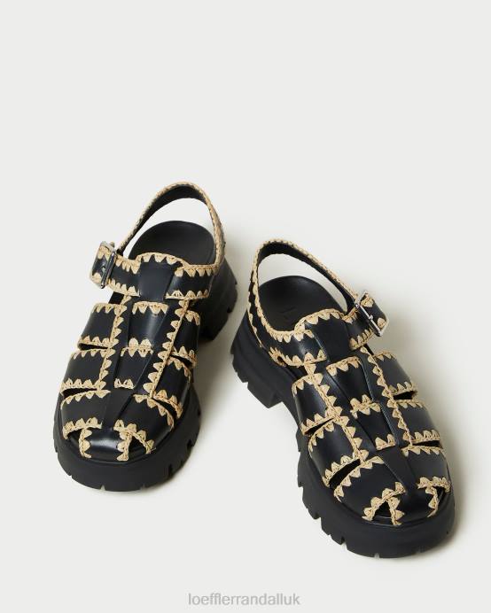 Shoes X82V125 Black/Natural Women Loeffler Randall Talia Caged Sandal
