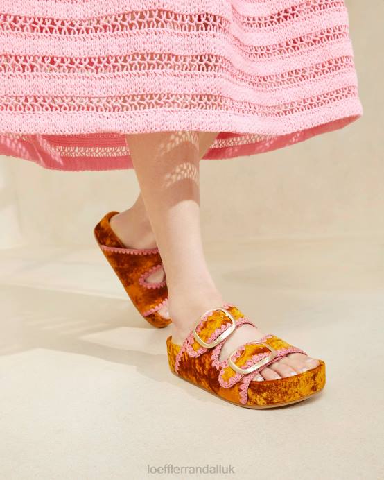 Shoes X82V126 Ochre/Blush Women Loeffler Randall Theo Footbed Sandal