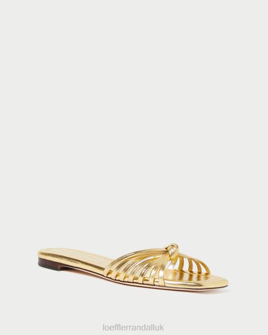 Shoes X82V127 Gold Women Loeffler Randall Izzie Knot Sandal