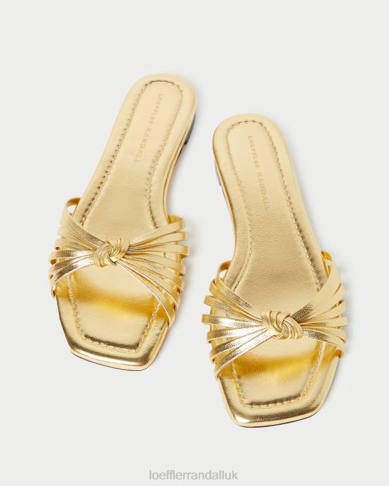 Shoes X82V127 Gold Women Loeffler Randall Izzie Knot Sandal