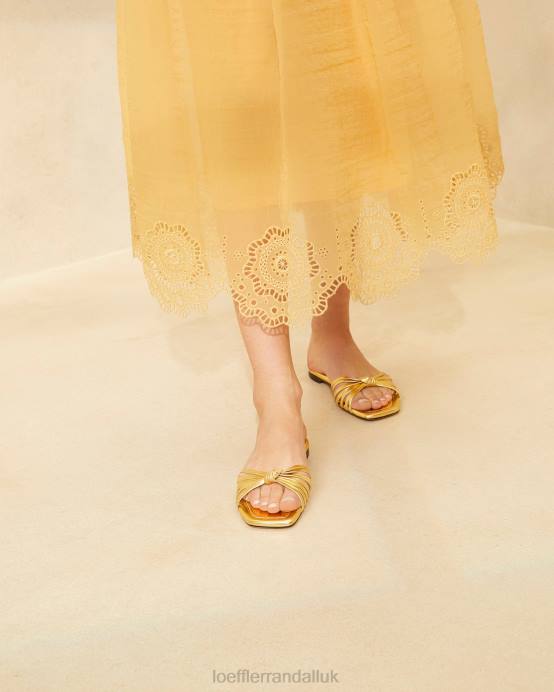 Shoes X82V127 Gold Women Loeffler Randall Izzie Knot Sandal