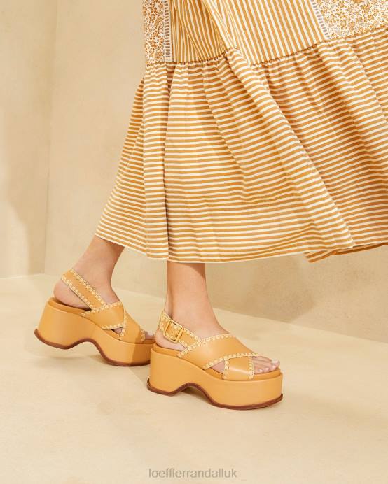Shoes X82V128 Honey/Natural Women Loeffler Randall Mae Platform Sandal