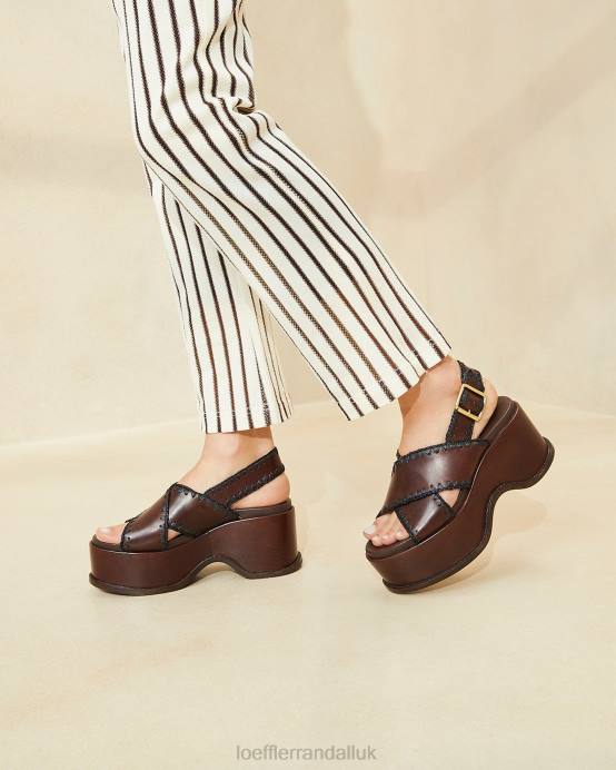 Shoes X82V129 Espresso/Black Women Loeffler Randall Mae Platform Sandal