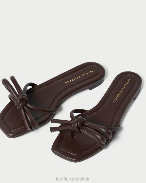 Shoes X82V130 Chocolate Women Loeffler Randall Hadley Bow Sandal