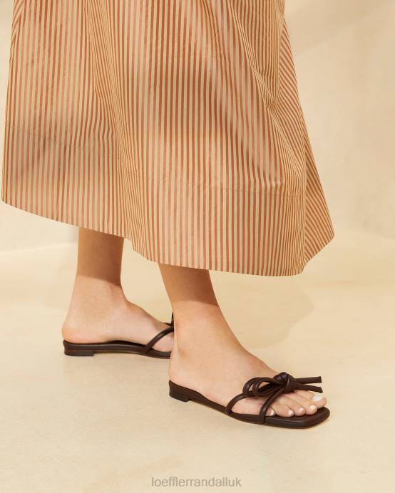 Shoes X82V130 Chocolate Women Loeffler Randall Hadley Bow Sandal