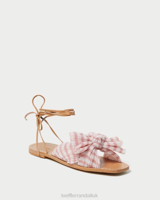 Shoes X82V131 Soft Pink Gingham Women Loeffler Randall Peony Bow Slide