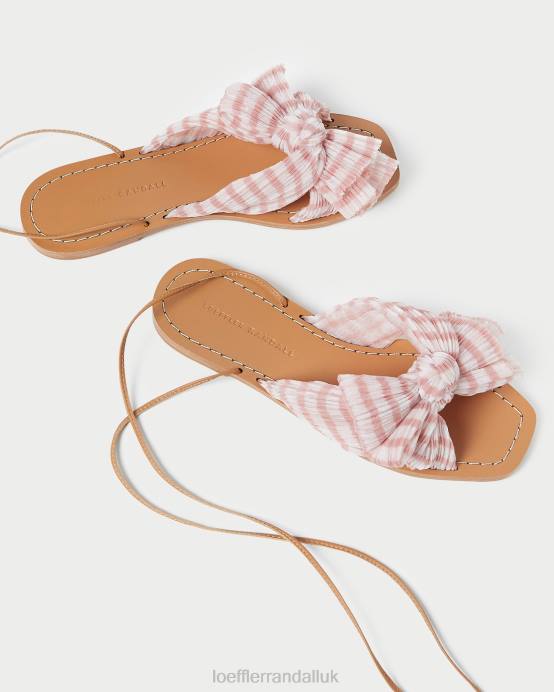 Shoes X82V131 Soft Pink Gingham Women Loeffler Randall Peony Bow Slide