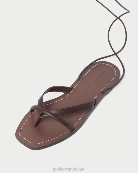 Shoes X82V132 Espresso Women Loeffler Randall Lilla Thong Wrap Sandal