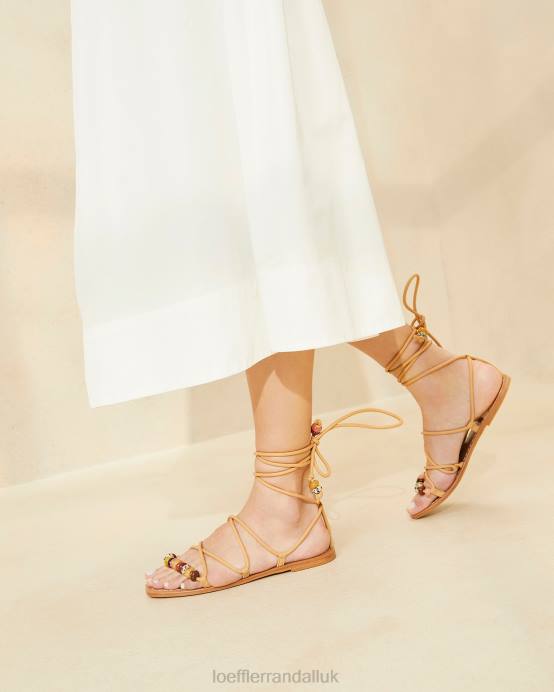 Shoes X82V135 Honey Women Loeffler Randall Colleen Knot Lace-Up Sandal